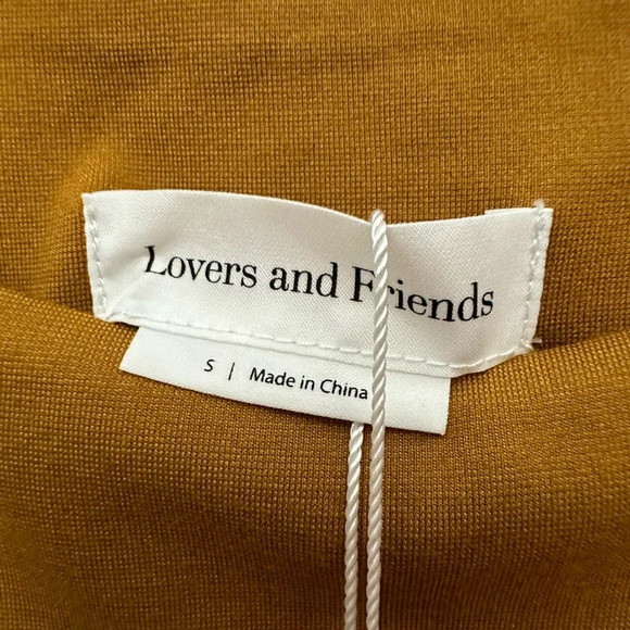 Lovers And Friends Halter Neck Mini Dress Size Small Lined Butterscotch Tan NWT - Picture 4 of 6